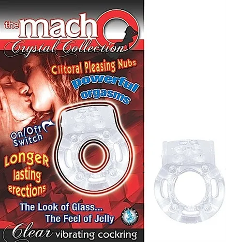 The Macho Crystal Collection Vibrating Cock Ring Clear Nasstoys Male Sex Toys