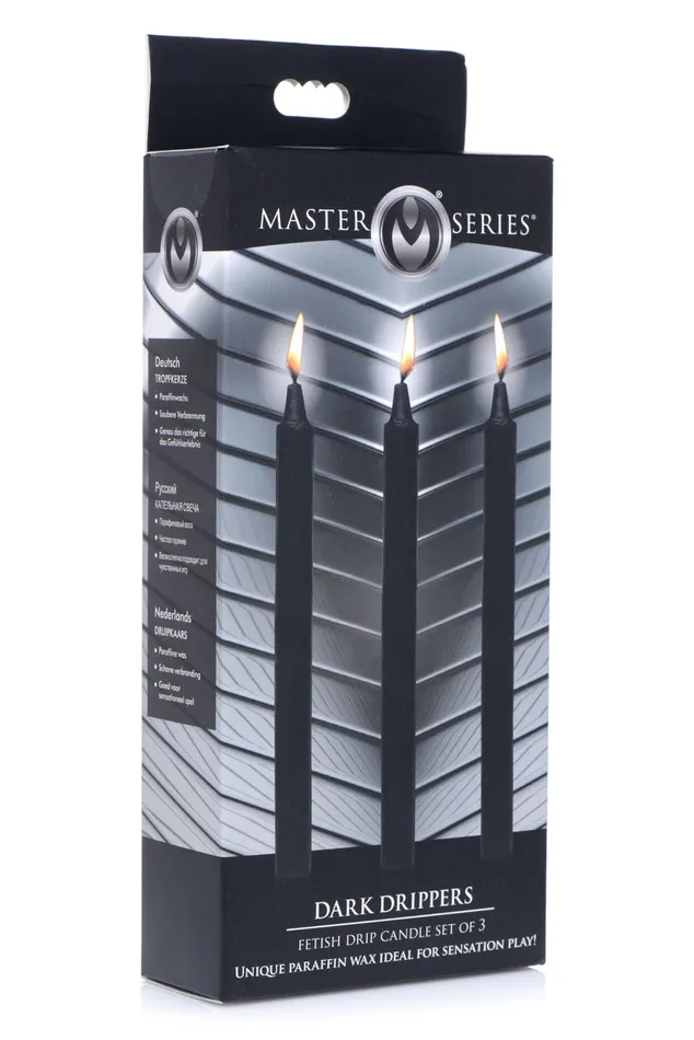 XR Brands Master Series Fetish Drip Candles 3pk Black Anal