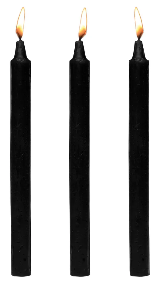 XR Brands Master Series Fetish Drip Candles 3pk Black Anal XR Brands Master Series Fetish Drip Candles 3pk Black Anal