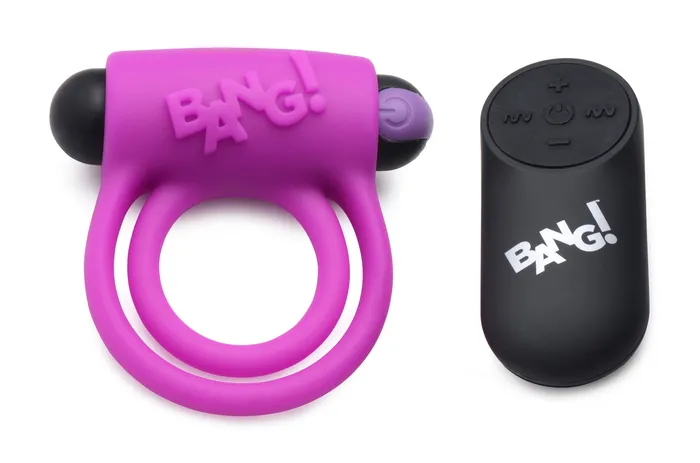 Bang Silicone Cock Ring and Bullet With Remote Control Purple XR Brands Male Sex Toys