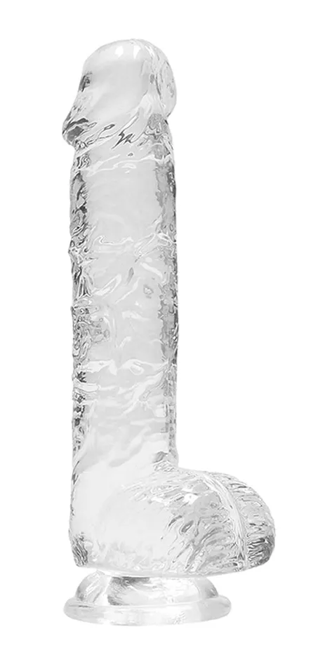 Female Sex Toys Shots 6 Inch Realistic Dildo With Balls Translucent