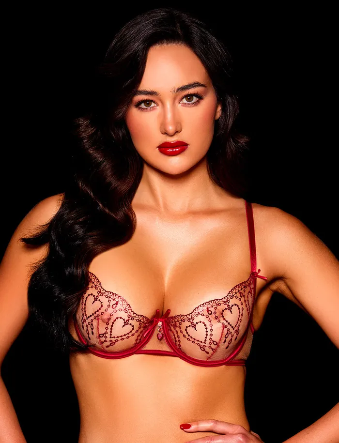 Honey Birdette Anal Adora Red 3 Piece Lingerie Set