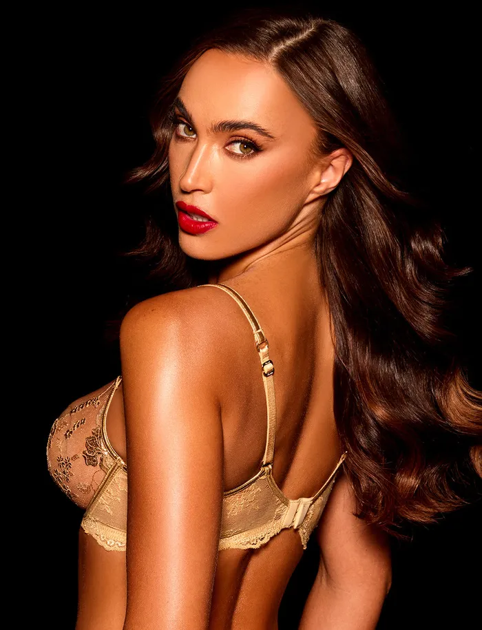 Honey Birdette Anal Whitney Gold 3 Piece Lingerie Set