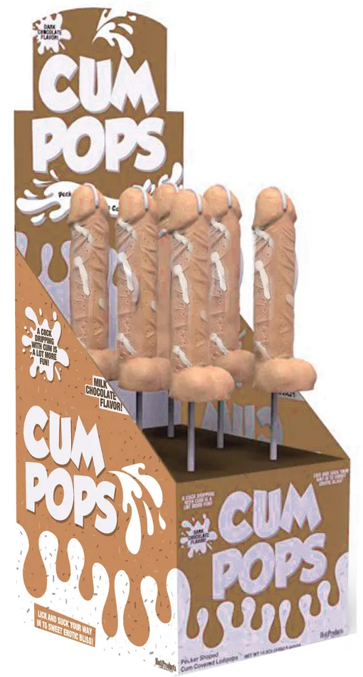 Hott Products Cum Cock Pops Milk Chocolate 6 Piece POP Display Male Sex Toys Hott Products Cum Cock Pops Milk Chocolate 6 Piece POP Display Male Sex Toys