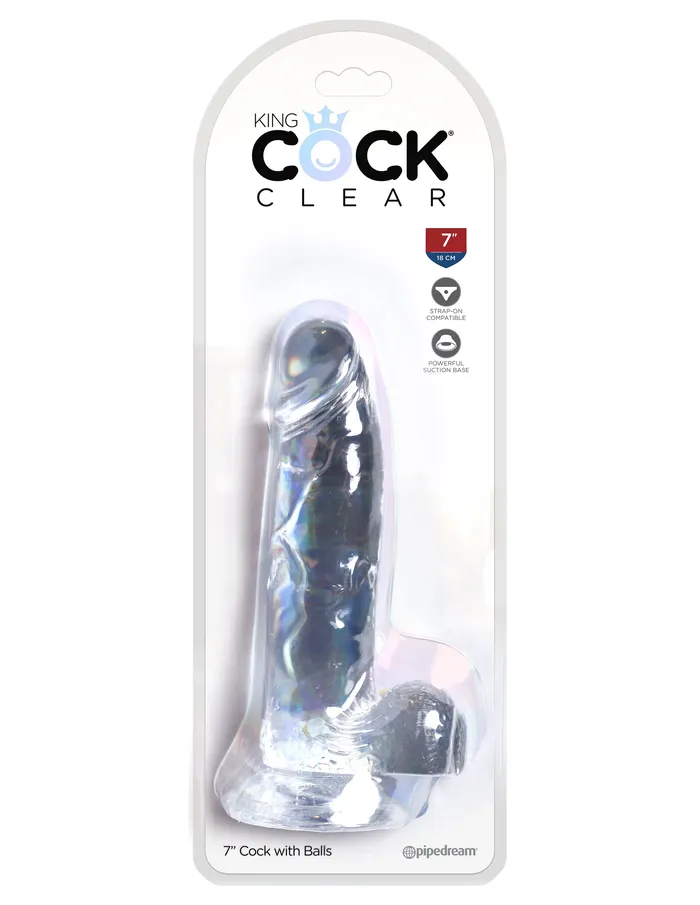 King Cock Clear 7 Inch Cock With Balls Pipedream Dildos