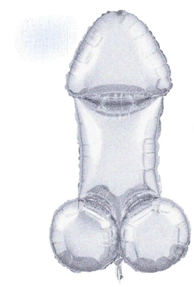 Little Genie Male Sex Toys Glitterati Disco Penis 3 Foot Mylar Balloon