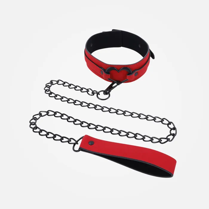 Male Sex Toys Sportsheets Sex Mischief Amor Red Collar and Leash with chain Male Sex Toys Sportsheets Sex Mischief Amor Red Collar and Leash with chain