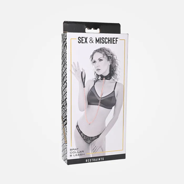 Sportsheets Vibrators Sex Mischief Black Rose Gold Collar and Leash Sportsheets Vibrators Sex Mischief Black Rose Gold Collar and Leash