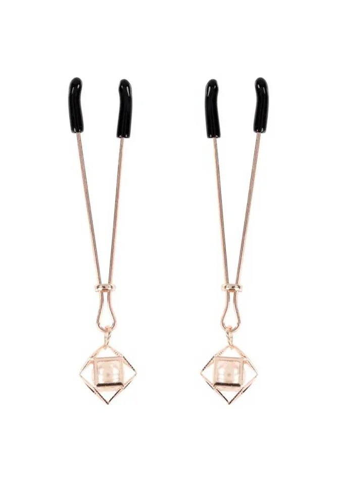 Vibrators Sportsheets Brat Pearl Nipple Clips Rose Gold