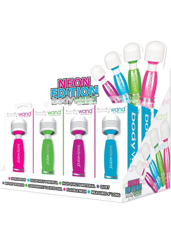 XGEN Female Sex Toys Bodywand Mini Neon Edition 12 Pc Display