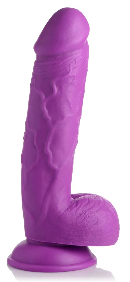 XR Brands Dildos Pop Pecker 825 Inch Dildo With Balls Purple
