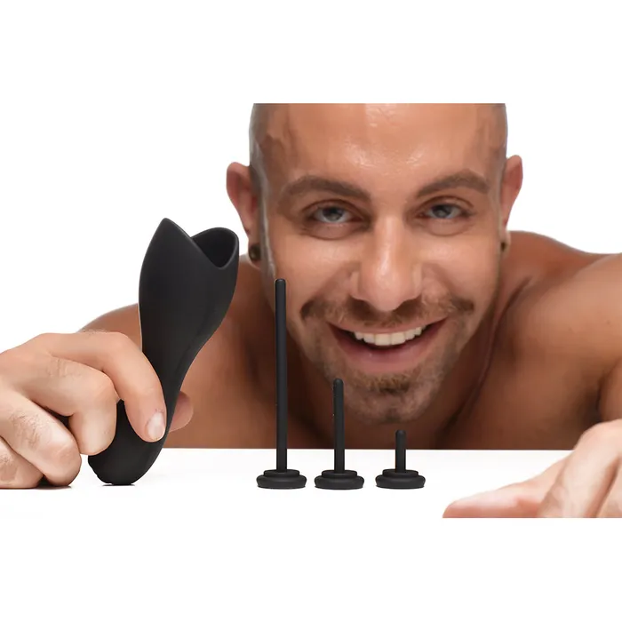 10X Vibrating Penis Head Teaser with Urethral Sounds Trinity Men Male Sex Toys