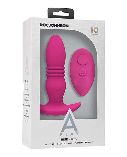 A Play Male Sex Toys APlay Rise Silicone Rechargeable Anal Plug with Remote Control Pink A Play Male Sex Toys APlay Rise Silicone Rechargeable Anal Plug with Remote Control Pink