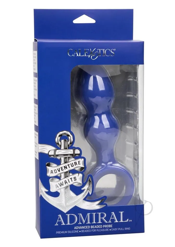 Admiral Advanced Beaded Silicone Anal Probe Blue Admiral Anal