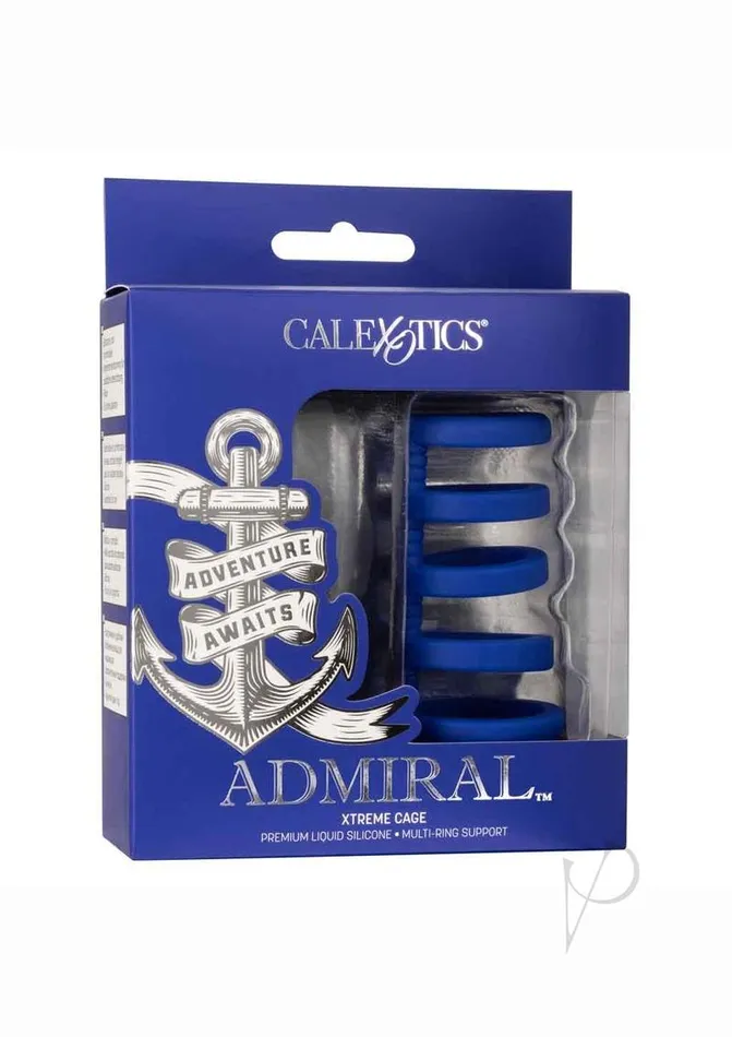 Admiral Male Sex Toys Admiral Xtreme Silicone Cock Cage Blue