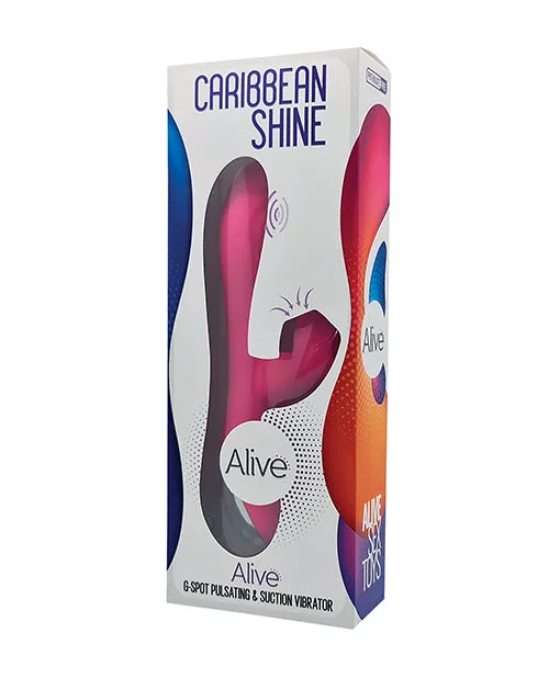 Alive Caribbean Shine Rechargeable Silicone Rabbit Vibrator Pink Alive Female Sex Toys