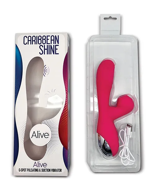 Alive Caribbean Shine Rechargeable Silicone Rabbit Vibrator Pink Alive Female Sex Toys