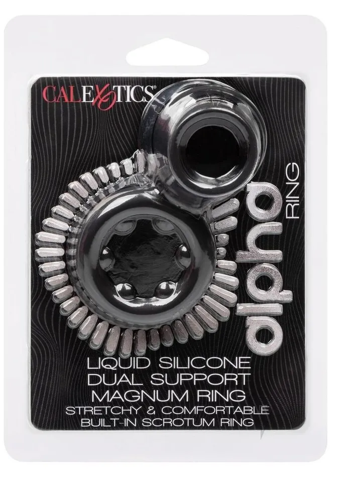 Alpha Female Sex Toys Alpha Liquid Silicone Dual Magnum Ring Black
