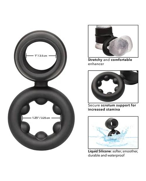 Alpha Female Sex Toys Alpha Liquid Silicone Dual Magnum Ring Black