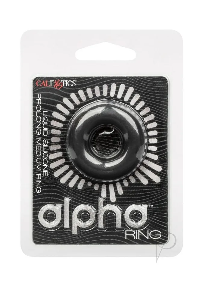 Alpha Male Sex Toys Alpha Liquid Silicone Prolong Cock Ring Medium Black