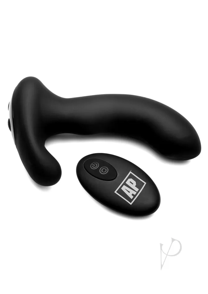 AlphaPro PMassage Prostate Stimulator with Stroking Bead Tip and Remote Control Black Alpha Pro Male Sex Toys