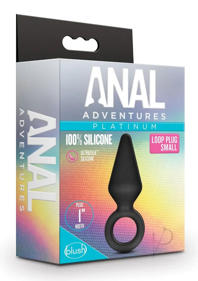 Anal Adventures Anal Adventures Platinum Silicone Loop Plug Small Black Anal