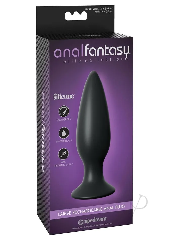 Anal Anal Fantasy Elite Anal Fantasy Elite Large Silicone Rechargeable Plug Black Anal Anal Fantasy Elite Anal Fantasy Elite Large Silicone Rechargeable Plug Black