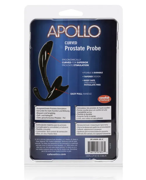 Anal Apollo Apollo Curved Prostate Stimulator Black