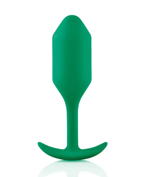 Anal BVibe Snug Plug 2 Silicone Weighted Anal Plug Green B Vibe