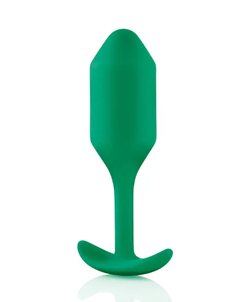 Anal BVibe Snug Plug 2 Silicone Weighted Anal Plug Green B Vibe