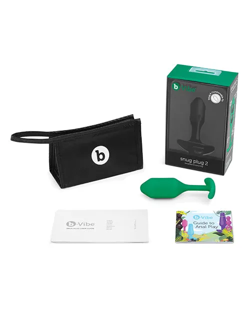 Anal BVibe Snug Plug 2 Silicone Weighted Anal Plug Green B Vibe
