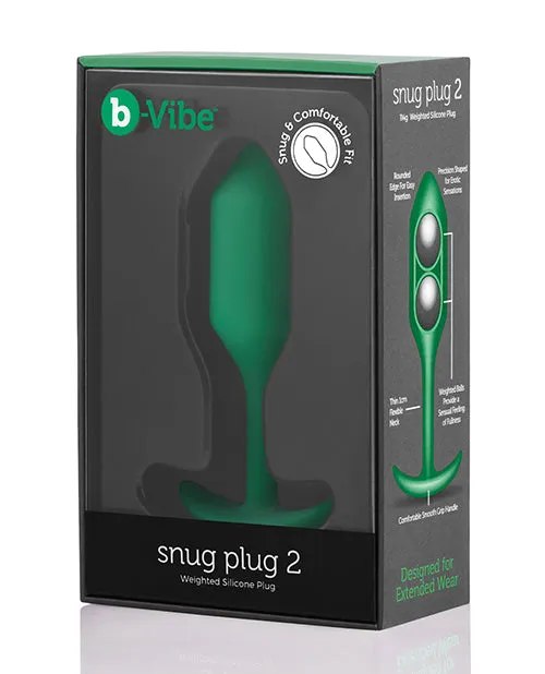 Anal BVibe Snug Plug 2 Silicone Weighted Anal Plug Green B Vibe