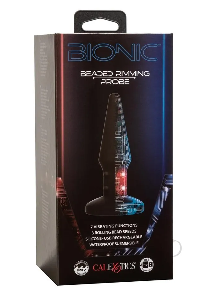 Anal Bionic Bionic Beaded Rimming Probe Rechargeable Silicone Anal Stimulator Black Anal Bionic Bionic Beaded Rimming Probe Rechargeable Silicone Anal Stimulator Black