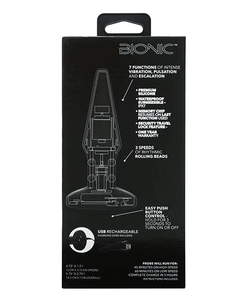 Anal Bionic Bionic Beaded Rimming Probe Rechargeable Silicone Anal Stimulator Black Anal Bionic Bionic Beaded Rimming Probe Rechargeable Silicone Anal Stimulator Black