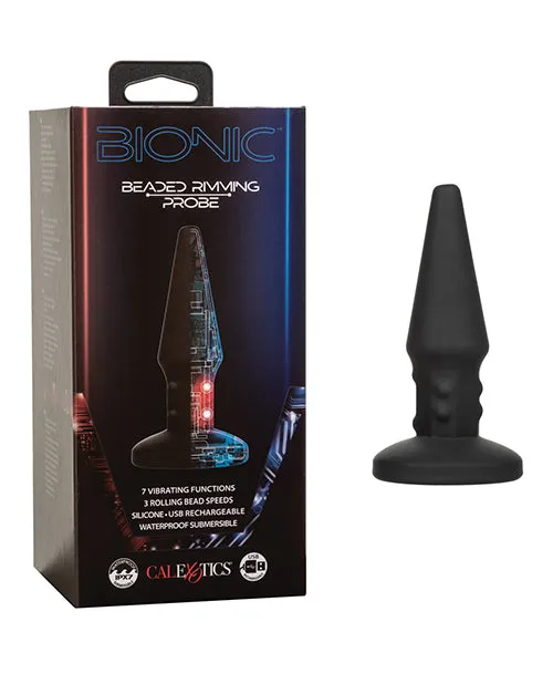 Anal Bionic Bionic Beaded Rimming Probe Rechargeable Silicone Anal Stimulator Black Anal Bionic Bionic Beaded Rimming Probe Rechargeable Silicone Anal Stimulator Black