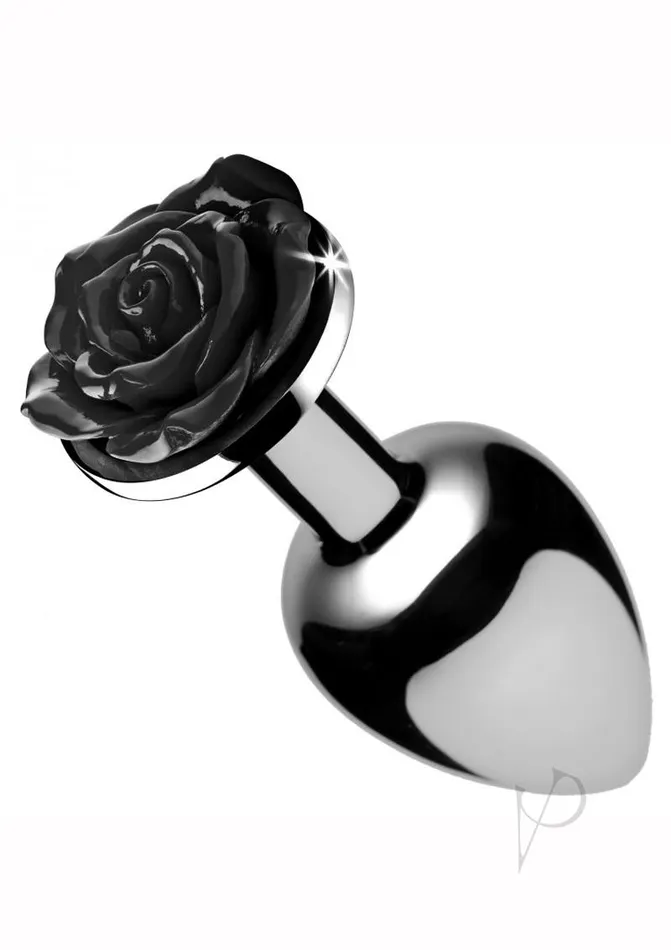 Anal Booty Sparks Booty Sparks Rose Butt Plug Small Black