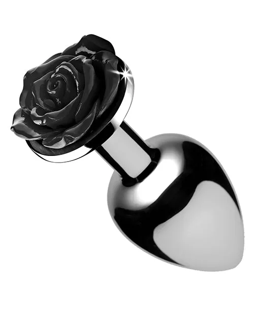 Anal Booty Sparks Booty Sparks Rose Butt Plug Small Black