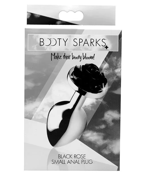 Anal Booty Sparks Booty Sparks Rose Butt Plug Small Black