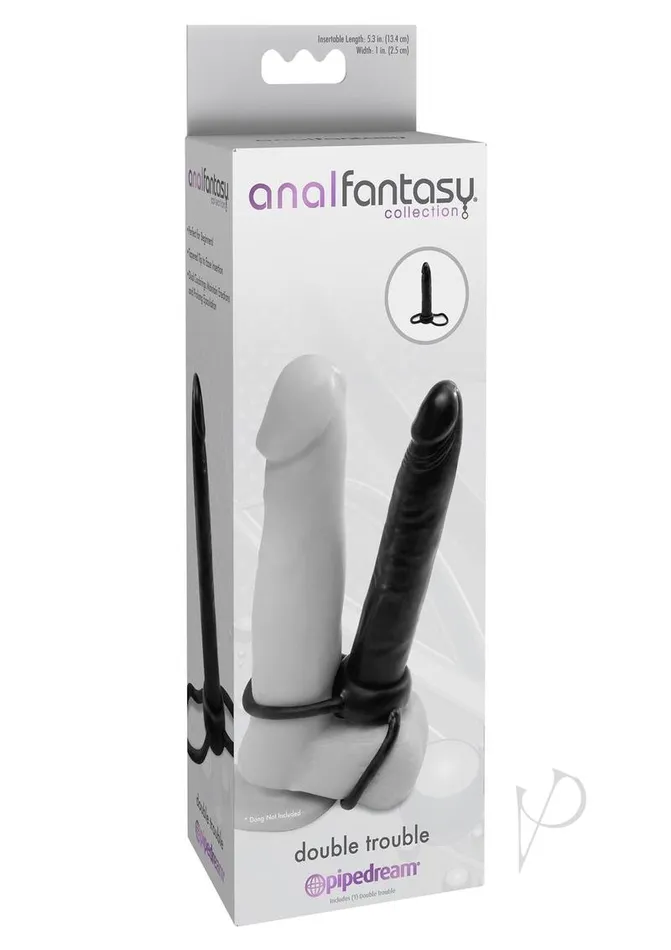 Anal Fantasy Collection Double Trouble StrapOn Cockring 53in Black Anal Fantasy Collection Anal Anal Fantasy Collection Double Trouble StrapOn Cockring 53in Black Anal Fantasy Collection Anal