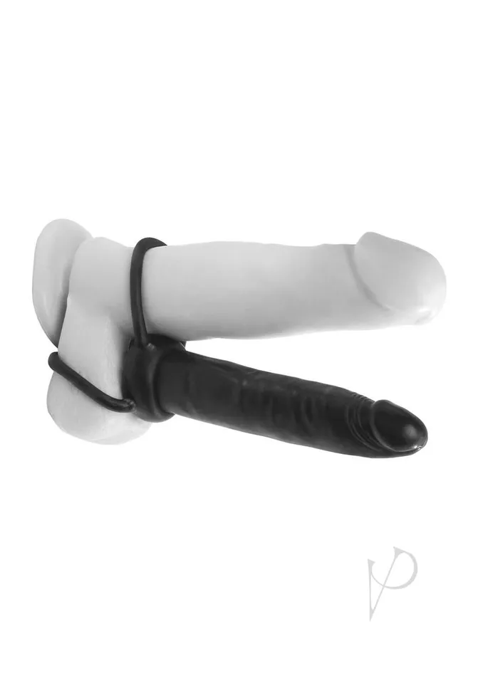 Anal Fantasy Collection Double Trouble StrapOn Cockring 53in Black Anal Fantasy Collection Anal