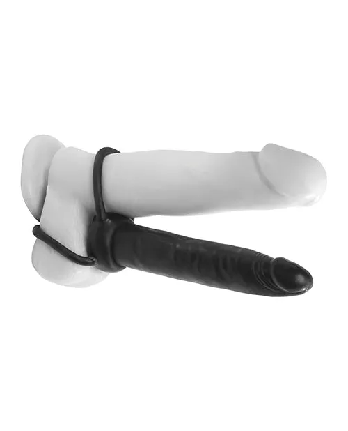 Anal Fantasy Collection Double Trouble StrapOn Cockring 53in Black Anal Fantasy Collection Anal