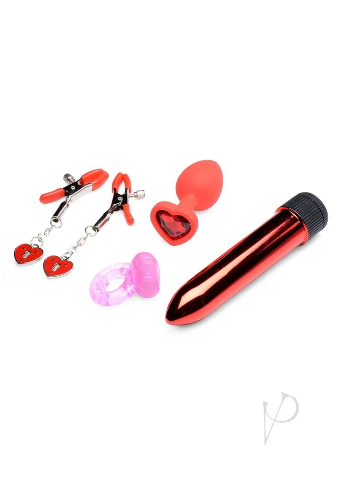 Anal Frisky Frisky Passion Heart Kit 4pc RedBlack