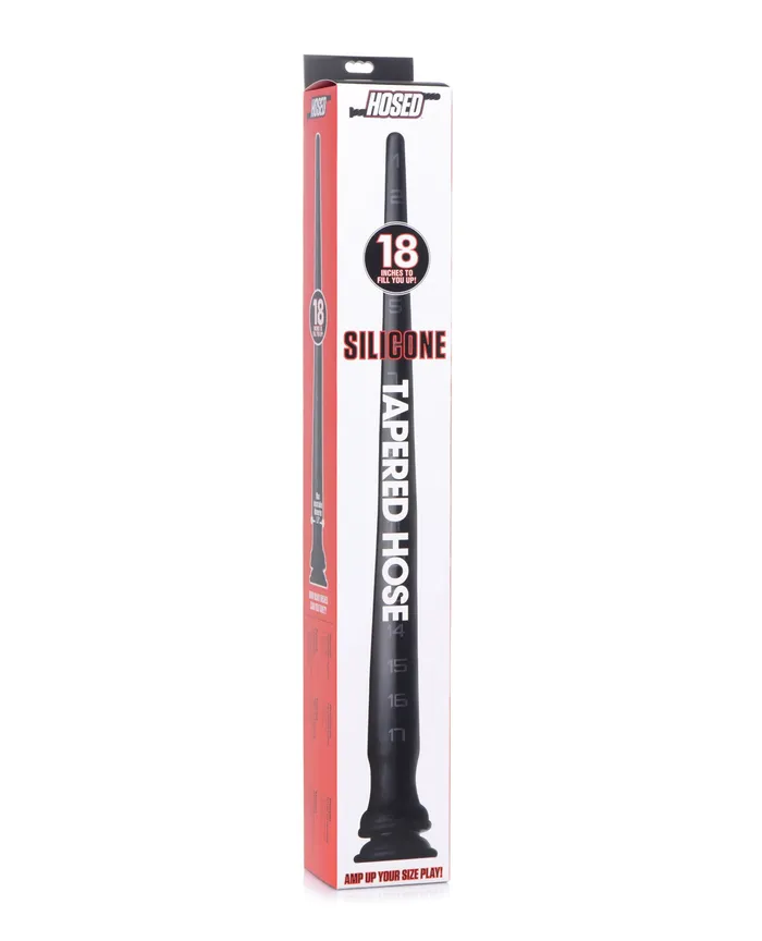 Anal Hosed Hosed Tapered Silicone Hose Flexible Anal Play 18in Black