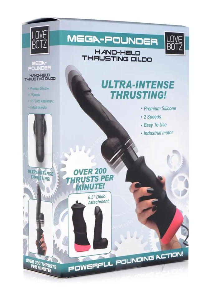 Anal LoveBotz MegaPounder HandHeld Thrusting Silicone Dildo Black Lovebotz Anal LoveBotz MegaPounder HandHeld Thrusting Silicone Dildo Black Lovebotz