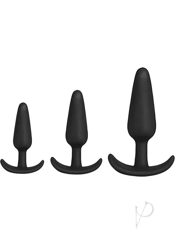 Anal Mood Mood Naughty 1 Trainer Silicone Anal Plug 3 Piece Set Black