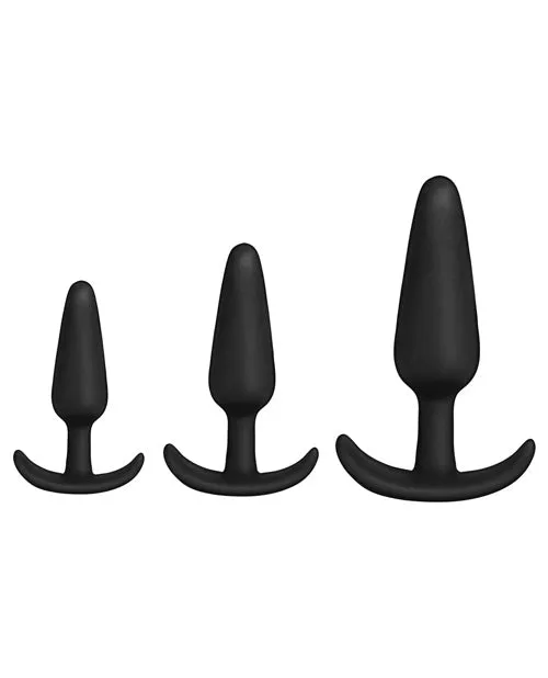 Anal Mood Mood Naughty 1 Trainer Silicone Anal Plug 3 Piece Set Black