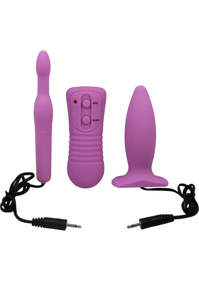 Anal My 1st Anal Explorer Kit Vibrating Butt Plug and Explorer with Wired Remote Control Purple My 1st