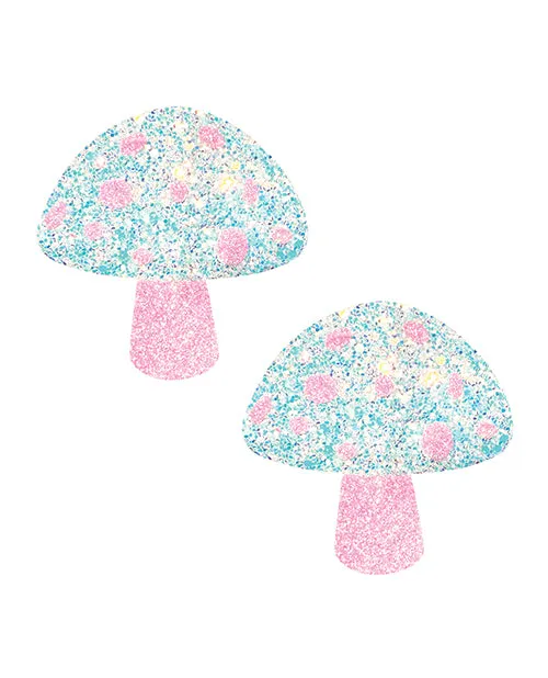 Anal Neva Nude Neva Nude Black Light Glitter Shroom Pasties PinkWhite OS