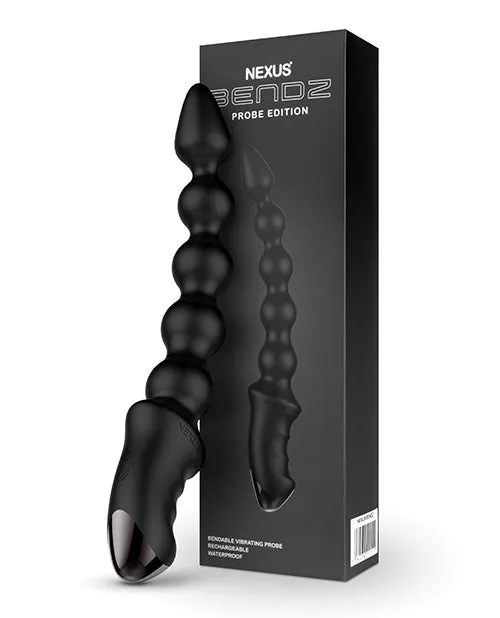 Anal Nexus Bendz Probe Edition Rechargeable Silicone Bendable Vibrating Probe Black Nexus