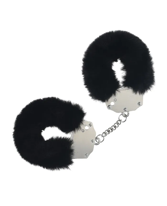 Anal Ouch Ouch HeavyDuty Fluffy Handcuffs Black